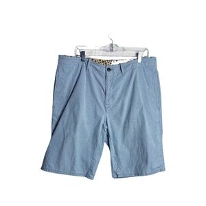 Hugo Boss Loose fit pinstripe or seersucker blue and white Men size 38R shorts.